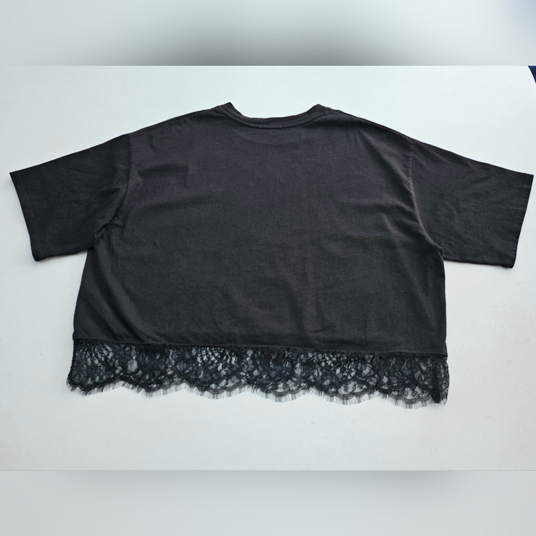 Atm Anthony Thomas Melillo Lace Hem Cropped T Shirt